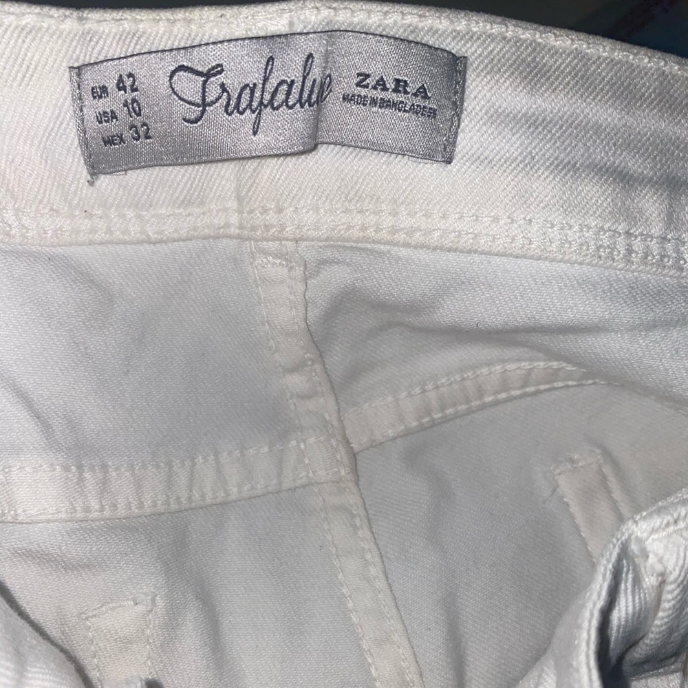 Zara white denim jeans